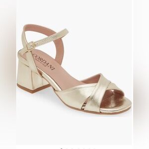 Cordani Ilaria Block Heel Sandal (Women) size 38 US 7.5 gold party wedding
